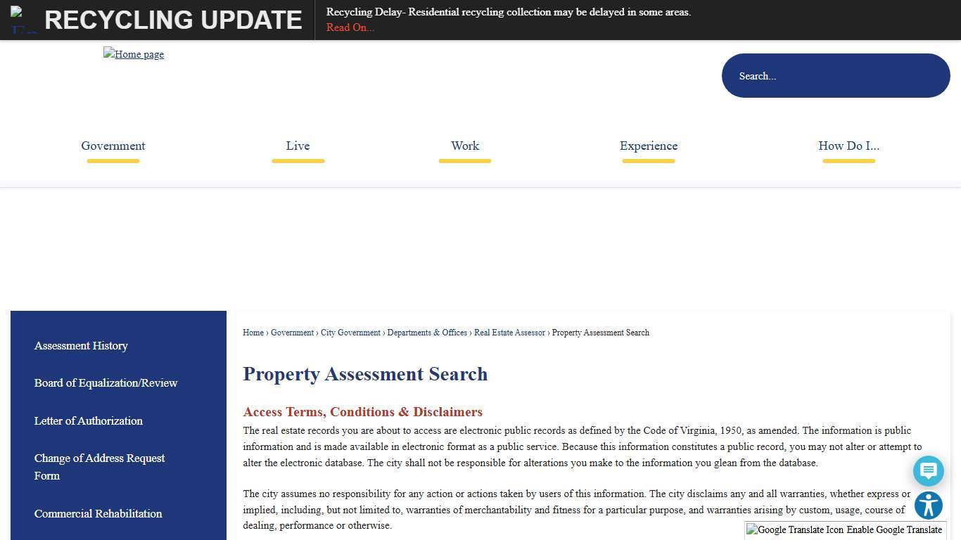 Property Assessment Search | Newport News, VA - Official Website